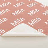 Custom Name Coral Blanket Gift for Mom, Dad & Kids シェルパブランケット (3/4)