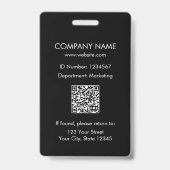 Custom Name Corporate Business Logo Employee バッジ (Back)