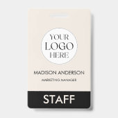 Custom Name Corporate Business Logo Employee バッジ (正面)