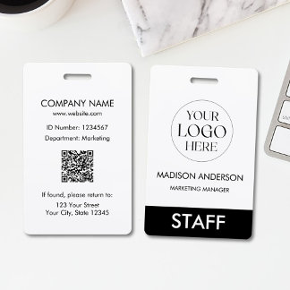 Custom Name Corporate Business Logo Employee バッジ