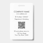 Custom Name Corporate Business Logo Employee バッジ (裏面)