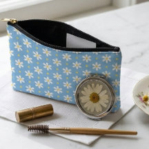 Custom Name Cottagecore Daisy Pattern Blue