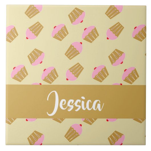 Custom name cupcakes pattern タイル (正面)