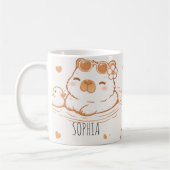 Custom Name Cute Capybara With Sunglasses Kids コーヒーマグカップ (左)