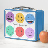 Custom Name Cute Emoticons メタルランチボックス (インサイチュ)