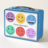 Custom Name Cute Emoticons メタルランチボックス (正面)