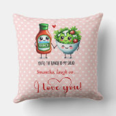 Custom Name Cute Food Funny Valentine Pillow クッション (裏面)
