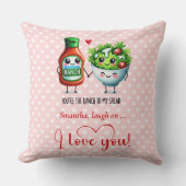 Custom Name Cute Food Funny Valentine Pillow クッション (正面)