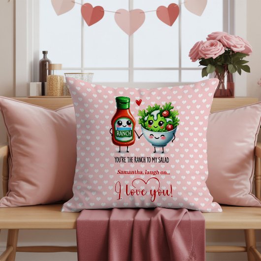 Custom Name Cute Food Funny Valentine Pillow クッション