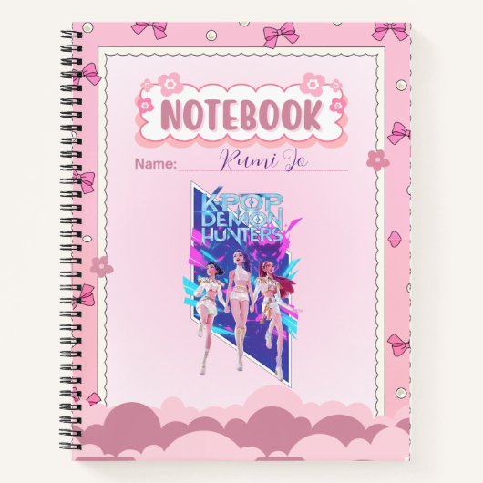 Custom Name Cute Pink Kpop Inspired Notebook  ノートブック (正面)