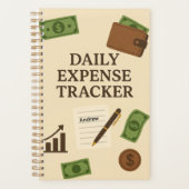 Custom Name Daily Expense Tracker Planner プランナー手帳 (正面)