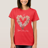 Custom Name Daisy Flower Heart Valentine’s Day Tシャツ (正面)
