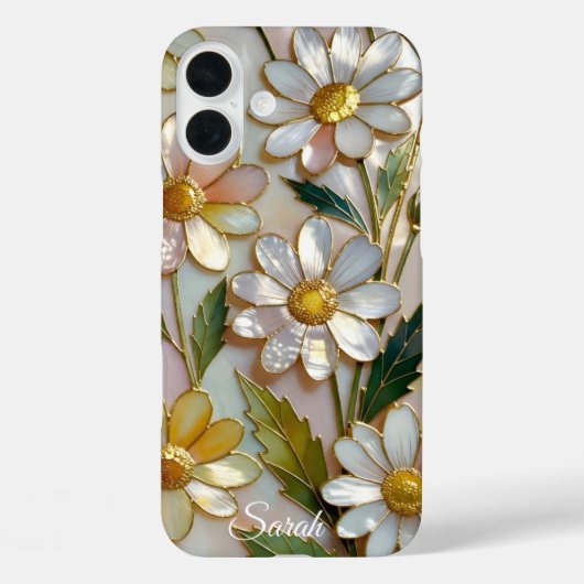 Custom Name Daisy Flower Phone Case Soft Floral Case-Mate iPhoneケース (裏面)