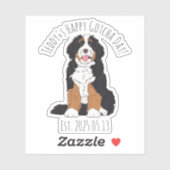Custom Name & Date Bernedoodle Happy Gotcha Day シール (シート)