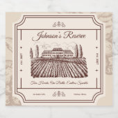 Custom Name- Date Party Labels for Bottles & Gifts スパークリングワインラベル (シングルラベル)