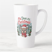 Custom name deer Christmas  カフェラテマグ (右)