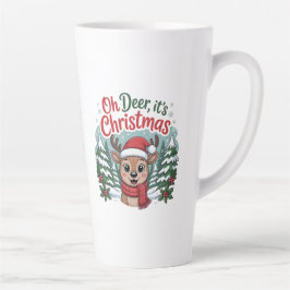 Custom name deer Christmas カフェラテマグ