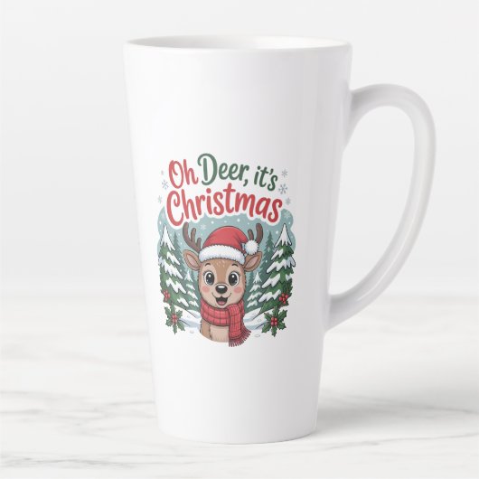 Custom name deer Christmas カフェラテマグ (右)