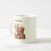 Custom Name Deer with Autumn Harvest Mug コーヒーマグカップ (正面左)