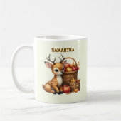 Custom Name Deer with Autumn Harvest Mug コーヒーマグカップ (左)