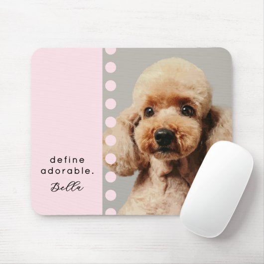 Custom Name Dog Funny Saying Photo Pastel Pink マウスパッド (マウス)