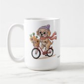 Custom Name Dog Lover Gift | Whimsical Puppy Coffe コーヒーマグカップ (左)