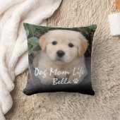 Custom Name Dog Mom Life Bella Puppy Design クッション (ブランケット)
