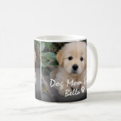 Custom Name Dog Mom Life Bella Puppy Design コーヒーマグカップ (正面右)
