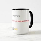 Custom Name Dog Mom Mug | I Work Hard For My Dog マグカップ (正面右)