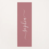 Custom Name Dusty Rose Yoga Mat | Elegant Script ヨガマット (正面)