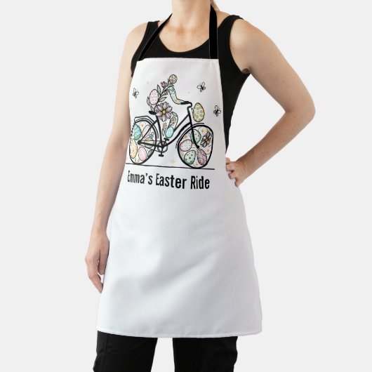 Custom Name Easter Bicycle Design エプロン (インサイチュ)