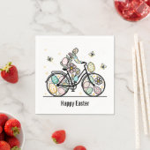 Custom Name Easter Bicycle Design スタンダードカクテルナプキン (インサイチュ)