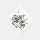 Custom Name Easter Bicycle Design スタンダードカクテルナプキン (角)
