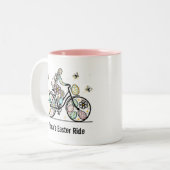 Custom Name Easter Bicycle Design ツートーンマグカップ (正面左)
