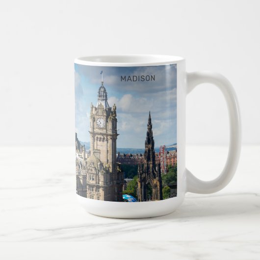 Custom Name Edinburgh Scotland コーヒーマグカップ (右)