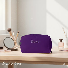 Custom Name Elegant Deep Purple Dopp Kit  ドップキット