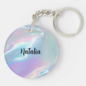 Custom Name Elegant Holographic キーホルダー (裏面)