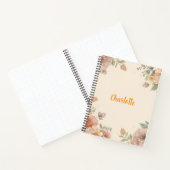 Custom name elegant vintage flower pattern  ノートブック (内部)