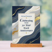 Custom Name Employee 30 Year Work Anniversary アクリルサイン (ニュートラル)