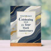 Custom Name Employee 35 Year Work Anniversary アクリルサイン (ニュートラル)
