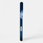 Custom Name Enchanted Blue Rose Romantic Floral iPhoneケース (右側面)