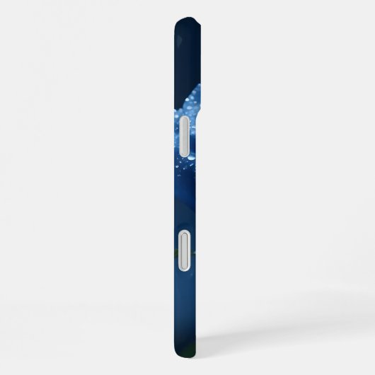 Custom Name Enchanted Blue Rose Romantic Floral iPhoneケース (右側面)