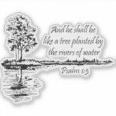 Custom Name Encouraging Scripture Psalm 1:3 シール (正面)