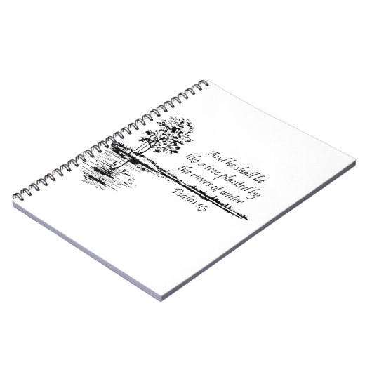 Custom Name Encouraging Scripture Psalm 1:3  ノートブック (左側)