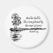 Custom Name Encouraging Scripture Psalm 1:3  マグネット (正面)