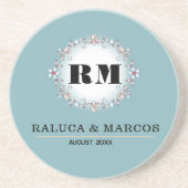 Custom name engraved  blue コースター (正面)