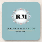 Custom name engraved  blue コースター (正面)