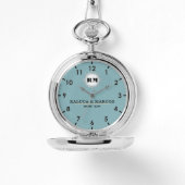 Custom name engraved  blue 腕時計 (正面)