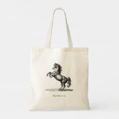 Custom Name Equestrian Vintage Horse トートバッグ (裏面)