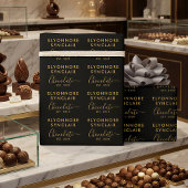 Custom Name Est Date Gold Script Chocolate ラッピングペーパー